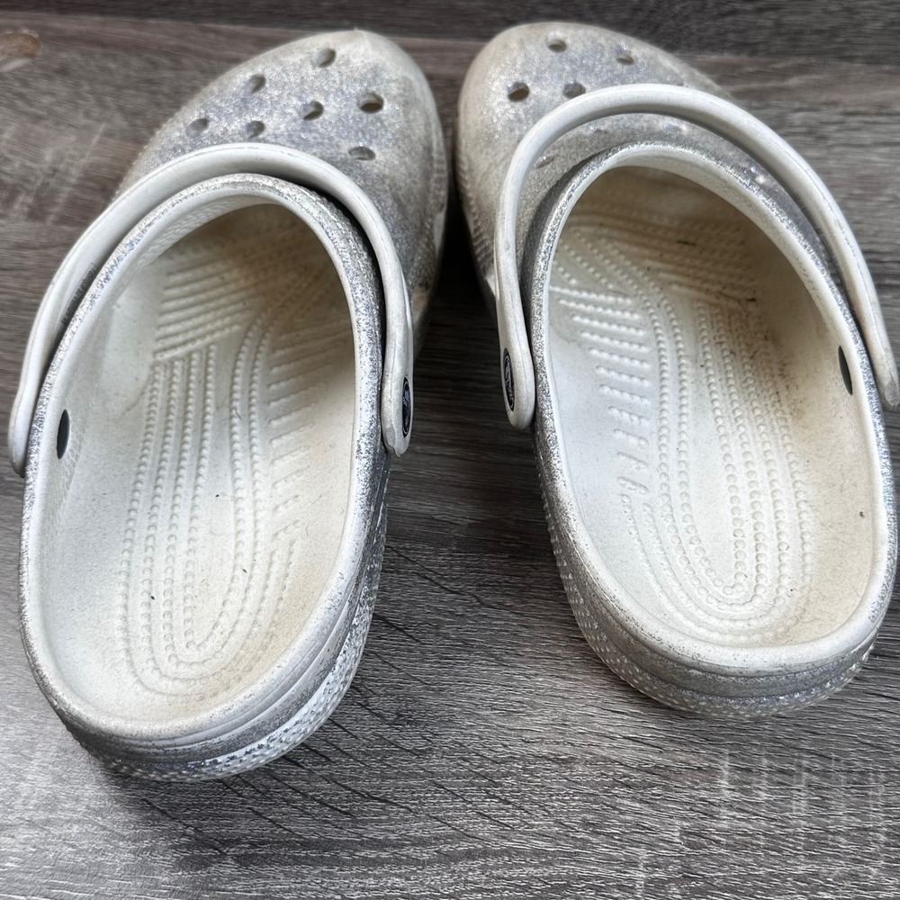 Crocs Classic Clogs Sandals Kids Size J3 Unisex Kids Glitter Sparkle Summer - Picture 7 of 9